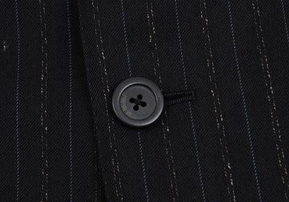 GIANNI VERSACE Black Wool Stripe 3B Jacket Size 54