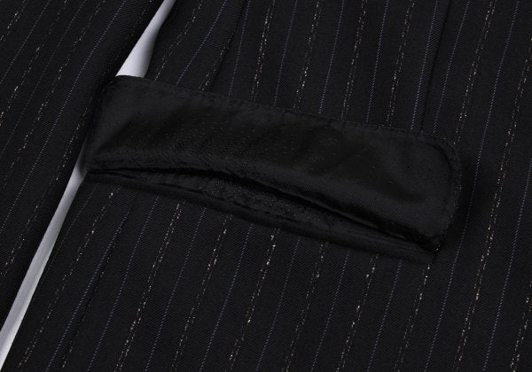 GIANNI VERSACE Black Wool Stripe 3B Jacket Size 54