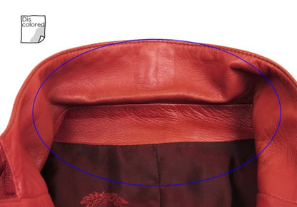 GIANNI VERSACE Double Pocket Leather Blazer Red Size L