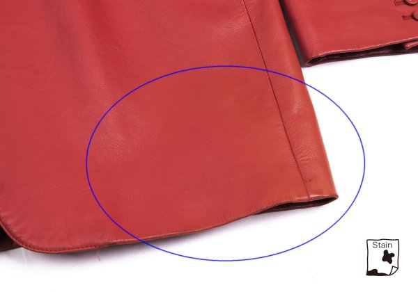 GIANNI VERSACE Double Pocket Leather Blazer Red Size L