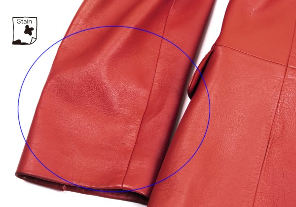 GIANNI VERSACE Double Pocket Leather Blazer Red Size L