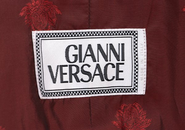 GIANNI VERSACE Double Pocket Leather Blazer Red Size L