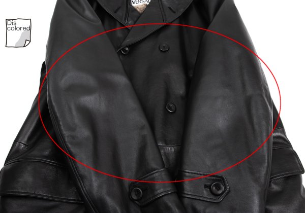 GIANNI VERSACE Fur Lined Double-Breasted Coat Black Size L