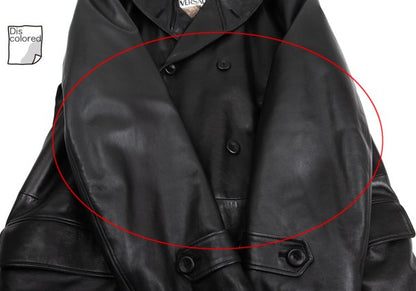 GIANNI VERSACE Fur Lined Double-Breasted Coat Black Size L