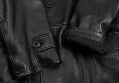 GIANNI VERSACE Fur Lined Double-Breasted Coat Black Size L