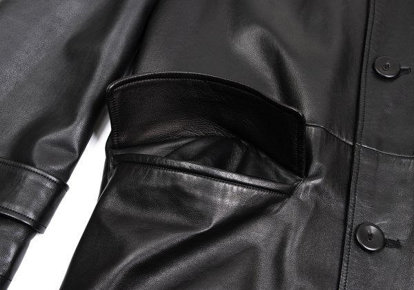 GIANNI VERSACE Fur Lined Double-Breasted Coat Black Size L