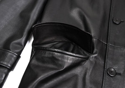 GIANNI VERSACE Fur Lined Double-Breasted Coat Black Size L