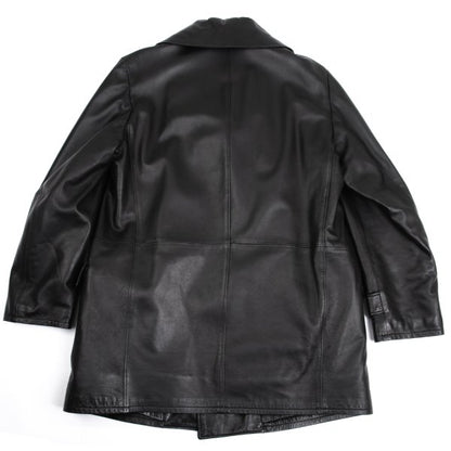 GIANNI VERSACE Fur Lined Double-Breasted Coat Black Size L