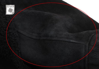 GIANNI VERSACE Black Mouton Boa-Lined Coat Size XL
