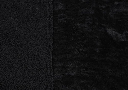 GIANNI VERSACE Black Mouton Boa-Lined Coat Size XL