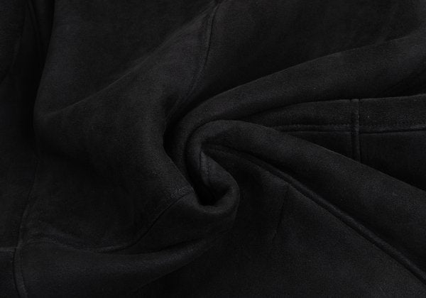 GIANNI VERSACE Black Mouton Boa-Lined Coat Size XL