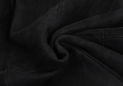 GIANNI VERSACE Black Mouton Boa-Lined Coat Size XL