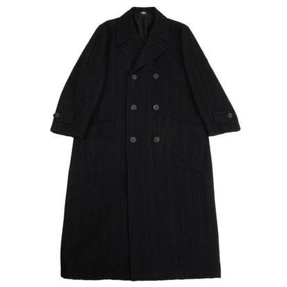 GIANNI VERSACE Herringbone Wool Blend Coat Black Size 52
