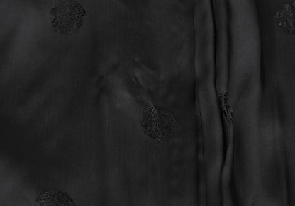 GIANNI VERSACE Herringbone Wool Blend Coat Black Size 52