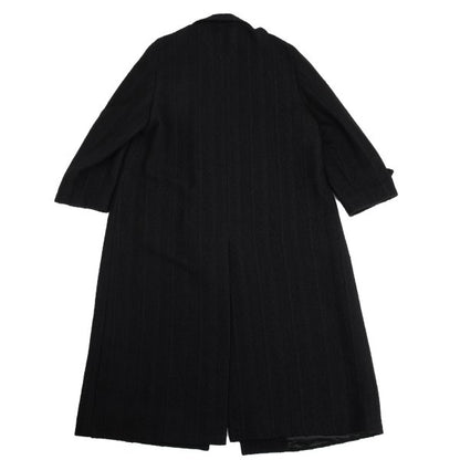 GIANNI VERSACE Herringbone Wool Blend Coat Black Size 52