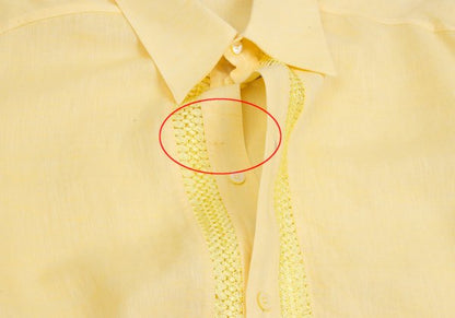 VERSACE Front Decorative Linen Shirt Yellow Size L
