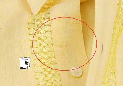 VERSACE Front Decorative Linen Shirt Yellow Size L