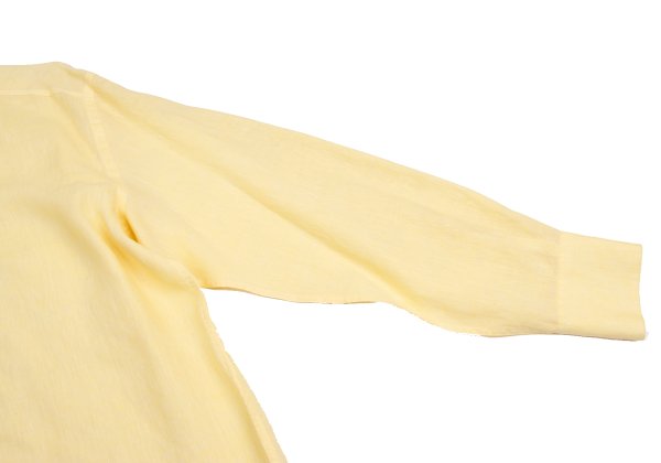 VERSACE Front Decorative Linen Shirt Yellow Size L