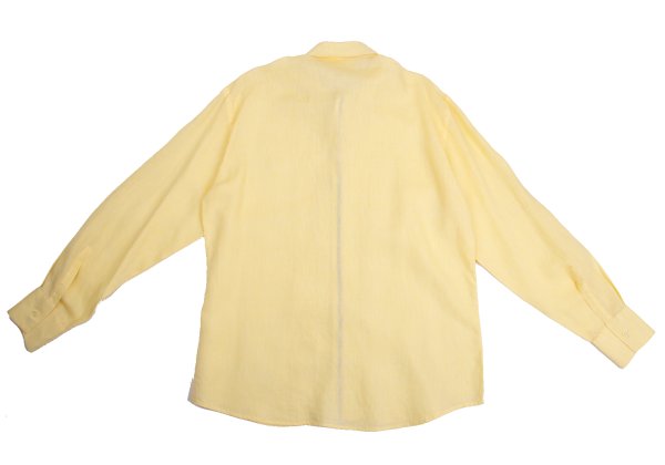 VERSACE Front Decorative Linen Shirt Yellow Size L
