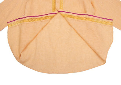 VERSACE Front Sheer Panel Linen Shirt Orange Size 56
