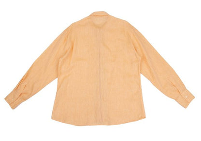 VERSACE Front Sheer Panel Linen Shirt Orange Size 56
