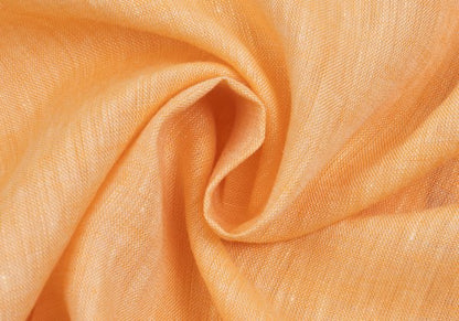 VERSACE Front Sheer Panel Linen Shirt Orange Size 56