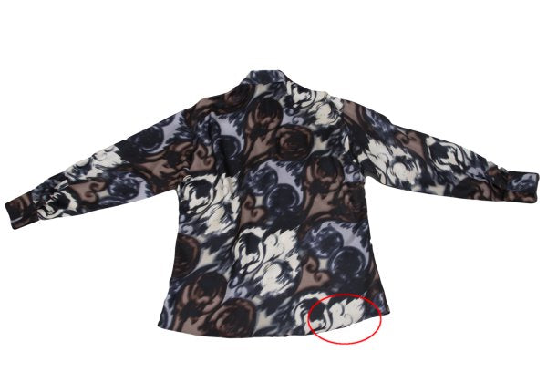 VERSACE Faded All-Over Print Silk Shirt Brown Size 54