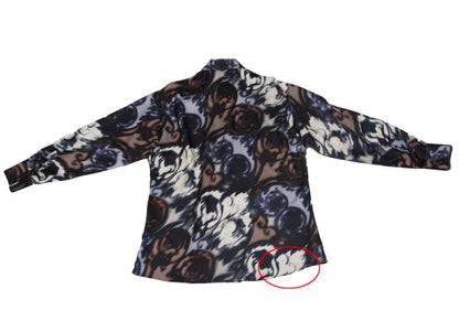 VERSACE Faded All-Over Print Silk Shirt Brown Size 54