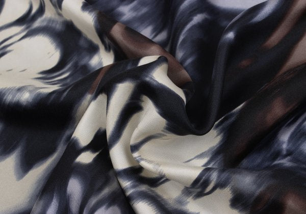 VERSACE Faded All-Over Print Silk Shirt Brown Size 54