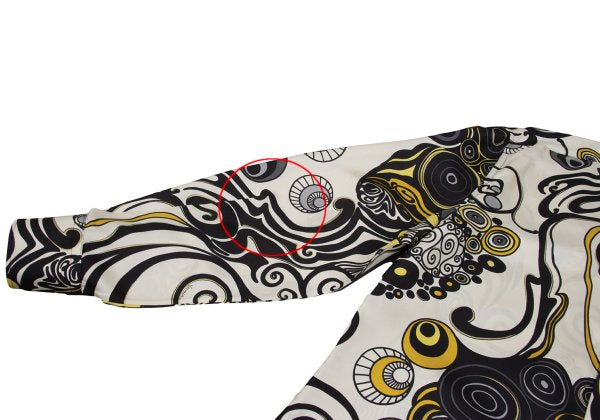 VERSACE Multi Circle Print Polyester Shirt White Size 56