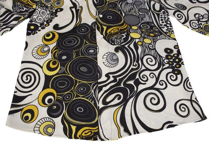 VERSACE Multi Circle Print Polyester Shirt White Size 56