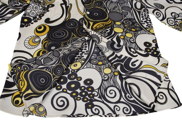 VERSACE Multi Circle Print Polyester Shirt White Size 56