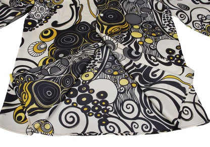 VERSACE Multi Circle Print Polyester Shirt White Size 56
