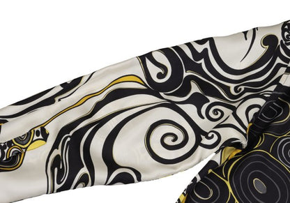 VERSACE Multi Circle Print Polyester Shirt White Size 56