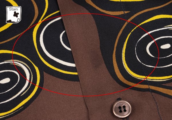 VERSACE Multi Circle Print Polyester Shirt Brown Size 56