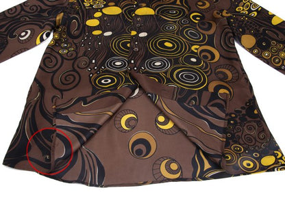VERSACE Multi Circle Print Polyester Shirt Brown Size 56