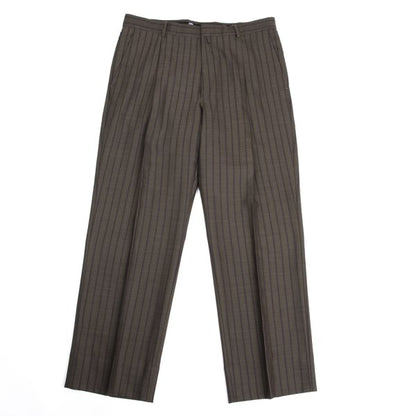 VERSACE Tuck Stripe Pants Brown Size L