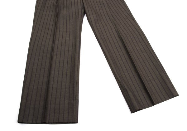 VERSACE Tuck Stripe Pants Brown Size L