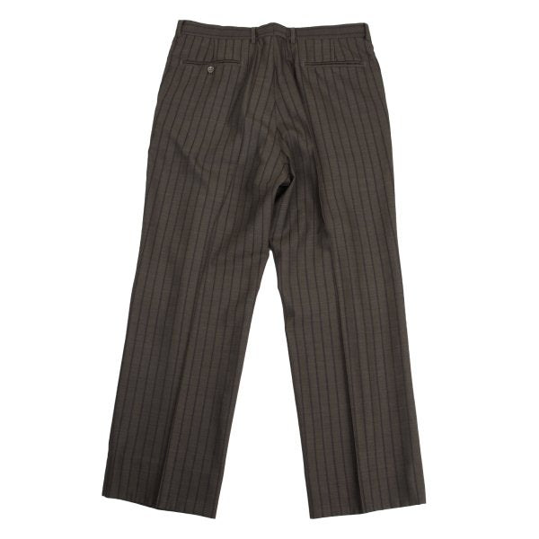 VERSACE Tuck Stripe Pants Brown Size L