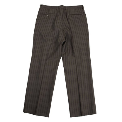 VERSACE Tuck Stripe Pants Brown Size L