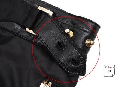 VERSACE Black Nylon & Leather Biker Pants Size L