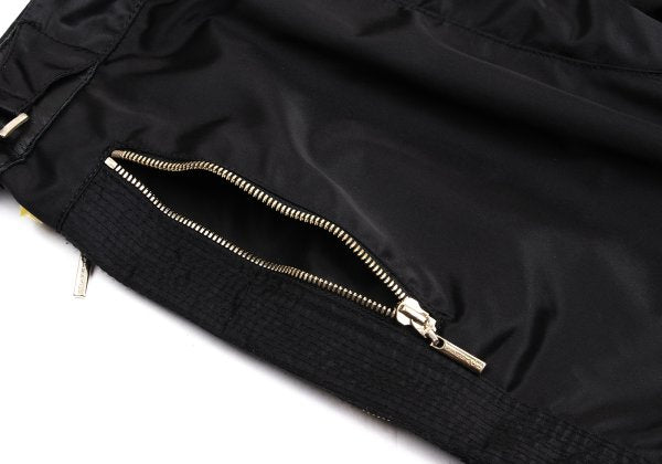 VERSACE Black Nylon & Leather Biker Pants Size L