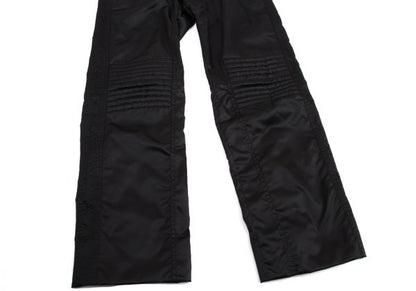 VERSACE Black Nylon & Leather Biker Pants Size L