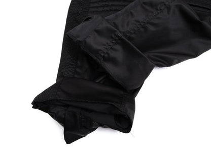 VERSACE Black Nylon & Leather Biker Pants Size L