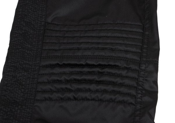 VERSACE Black Nylon & Leather Biker Pants Size L
