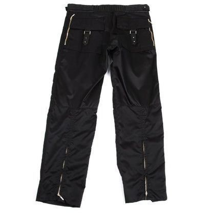 VERSACE Black Nylon & Leather Biker Pants Size L