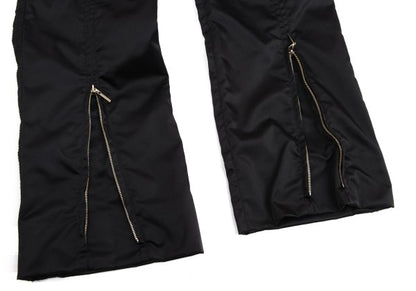 VERSACE Black Nylon & Leather Biker Pants Size L