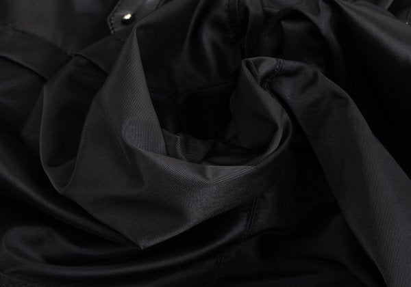 VERSACE Black Nylon & Leather Biker Pants Size L