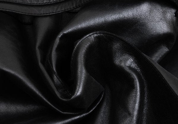 VERSACE Belted Leather Coat Black Size XL