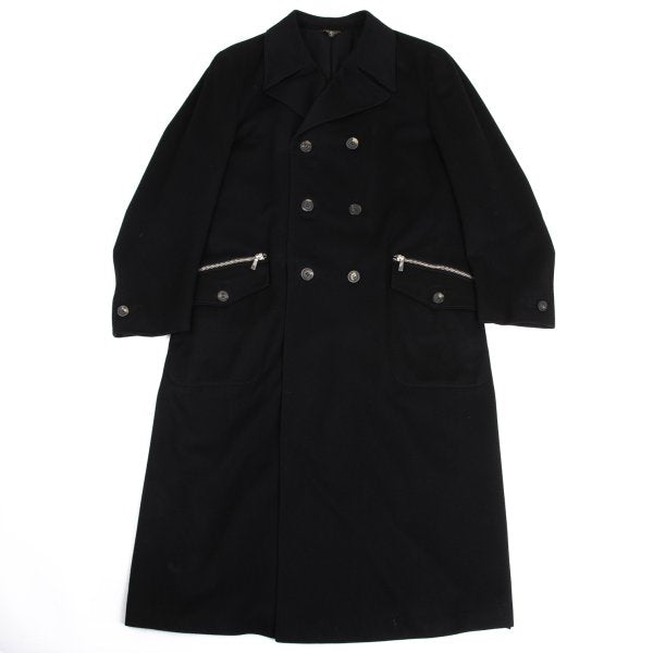VERSACE Zip Pocket Wool Blend Coat Black Size 54